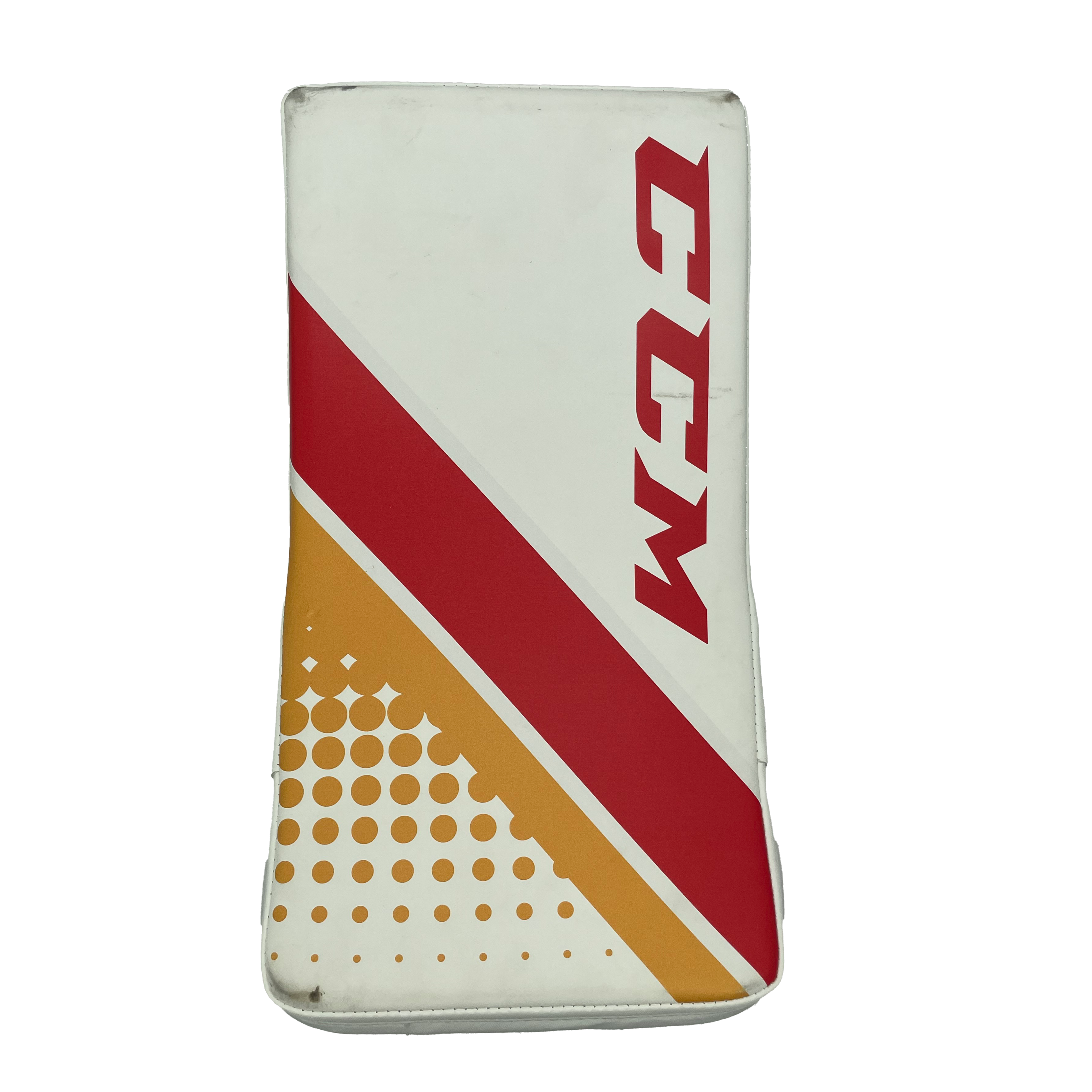 CCM Extreme Flex 5 - Bloqueur de gardien de but professionnel d'occasion (blanc/jaune/rouge)
